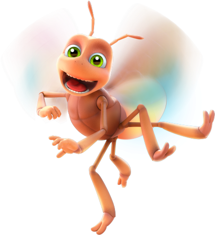 Animated Firefly Character Flying