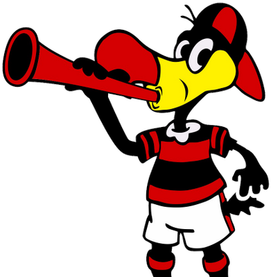 Animated Flamengo Mascot Blowing Horn