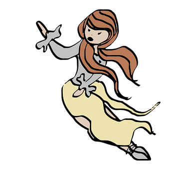 Animated Flying Girl Character