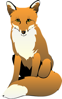 Animated Fox Portrait PNG with transparent background