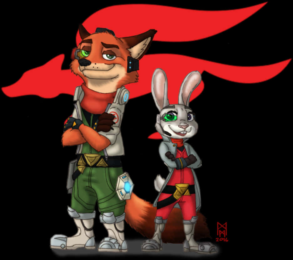 Animated Foxand Rabbit Heroes