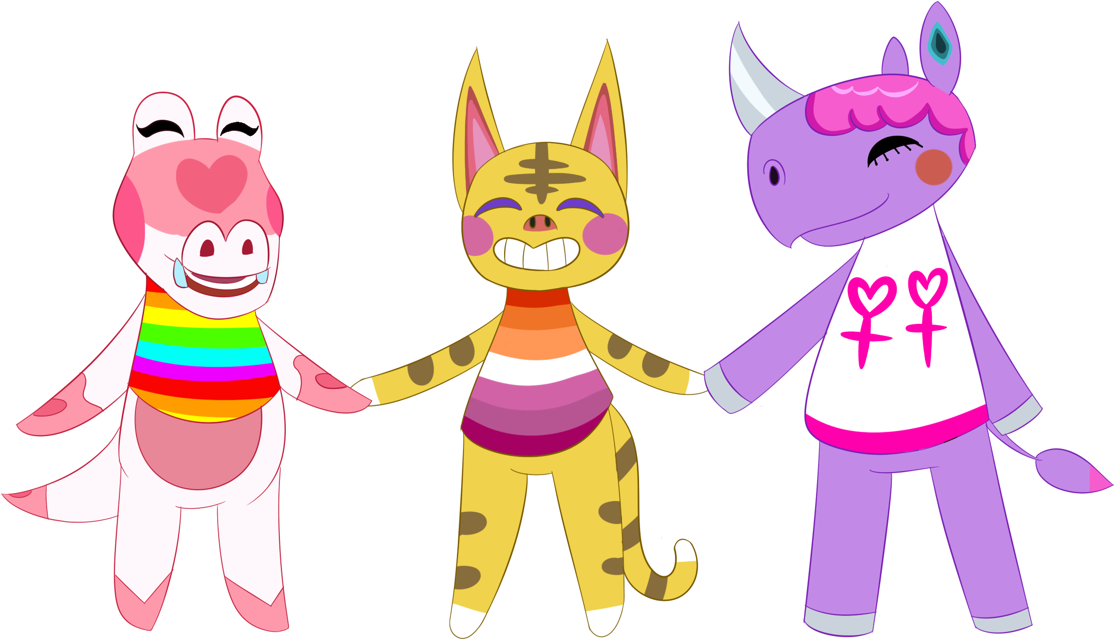 Animated Friends Celebrating Pride PNG with transparent background