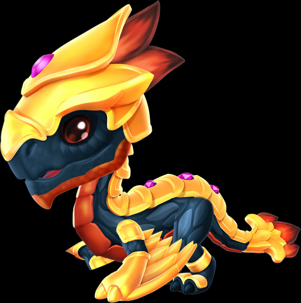 Animated Gemstone Dragon PNG with transparent background
