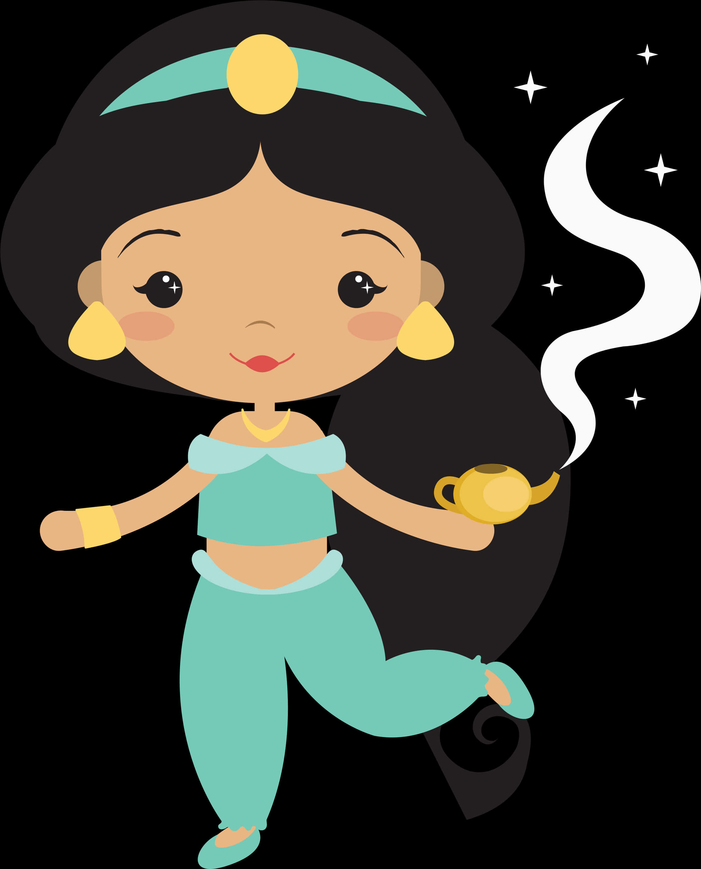 Animated Genie Girlwith Lamp