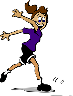 Animated Girl Playing Soccer PNG with transparent background