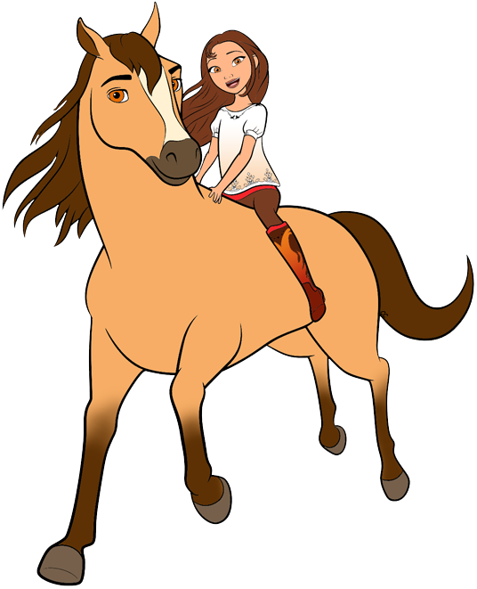 Animated Girl Riding Horse