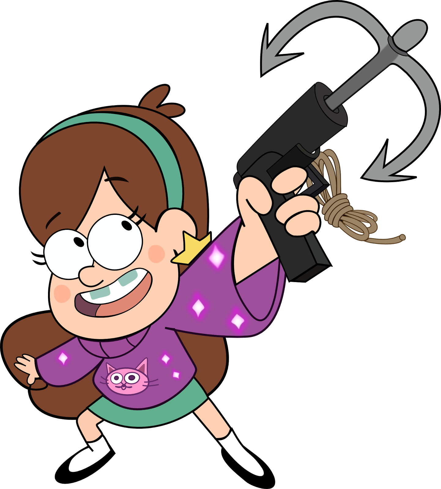 Animated Girl With Grapple Gun