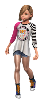 Animated Girlin Casual Outfit