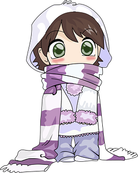 Animated Girlin Winter Clothes