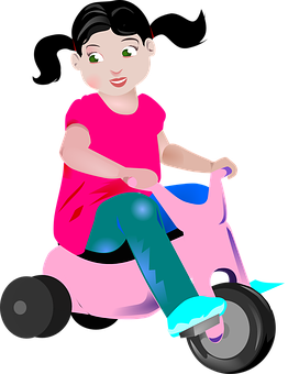 Animated Girlon Tricycle