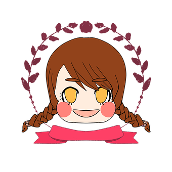 Animated Girlwith Braidsand Floral Frame