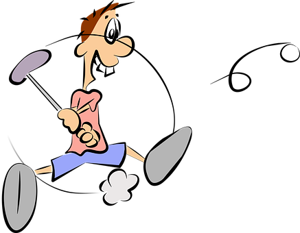 Animated Golfer Swinging Club PNG with transparent background