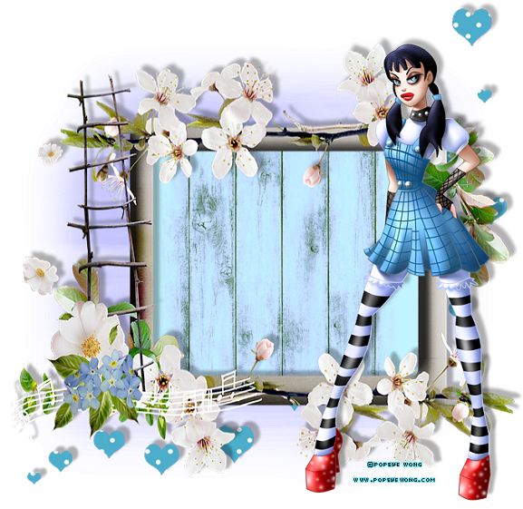 Animated Gothic Girl Spring Backdrop