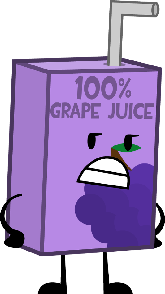 Animated Grape Juice Box Character