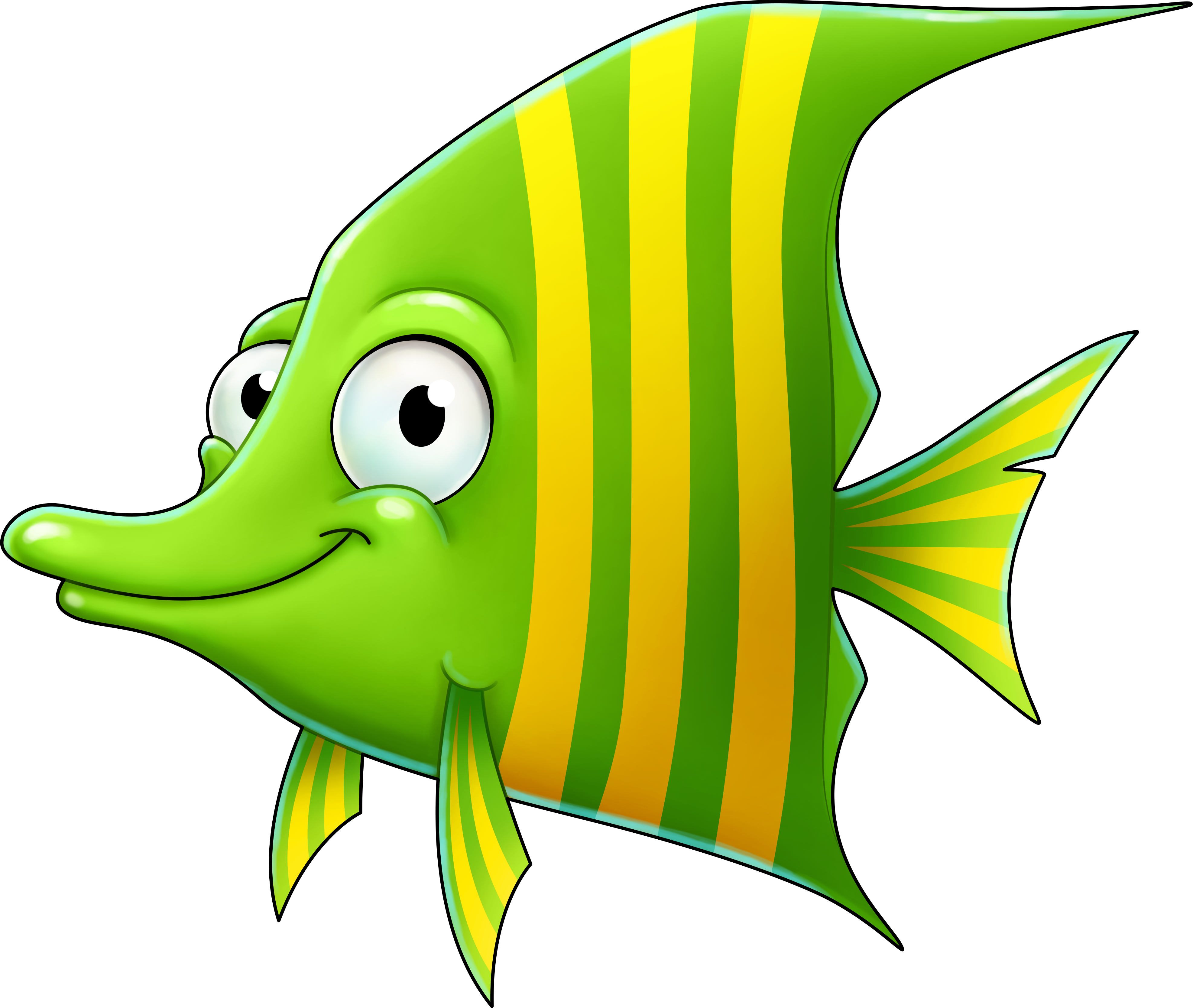 Green Cartoon Fish Clip Art - Cartoon Transparent Background Fish, HD Png Download PNG with transparent background