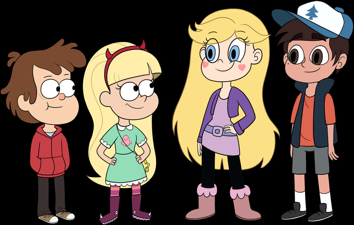 Animated Groupof Four Characters