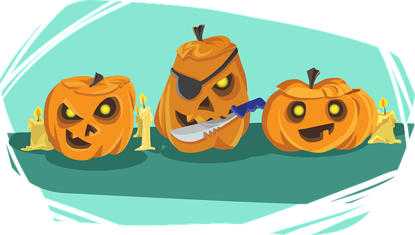 Animated Halloween Pumpkinsand Candles PNG with transparent background