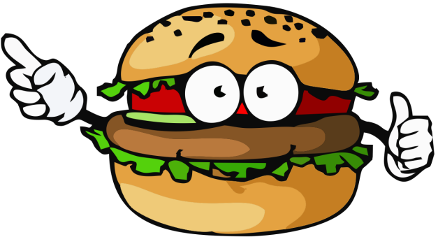Animated Hamburger Character Thumbs Up PNG with transparent background