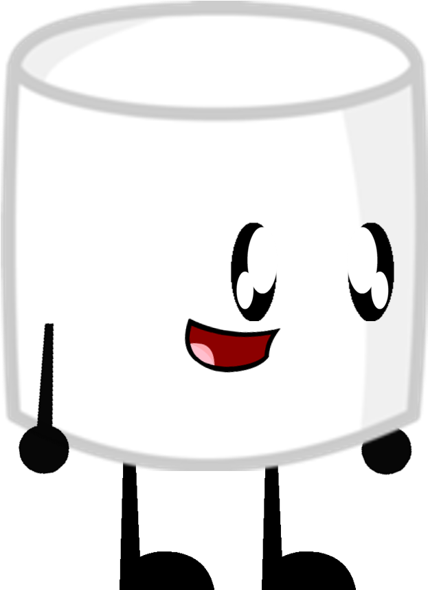 Animated Happy Marshmallow Character PNG with transparent background