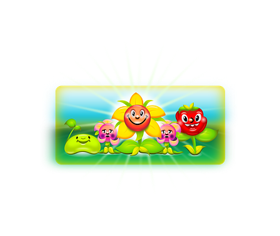 Animated Happy Plantsand Sun PNG with transparent background