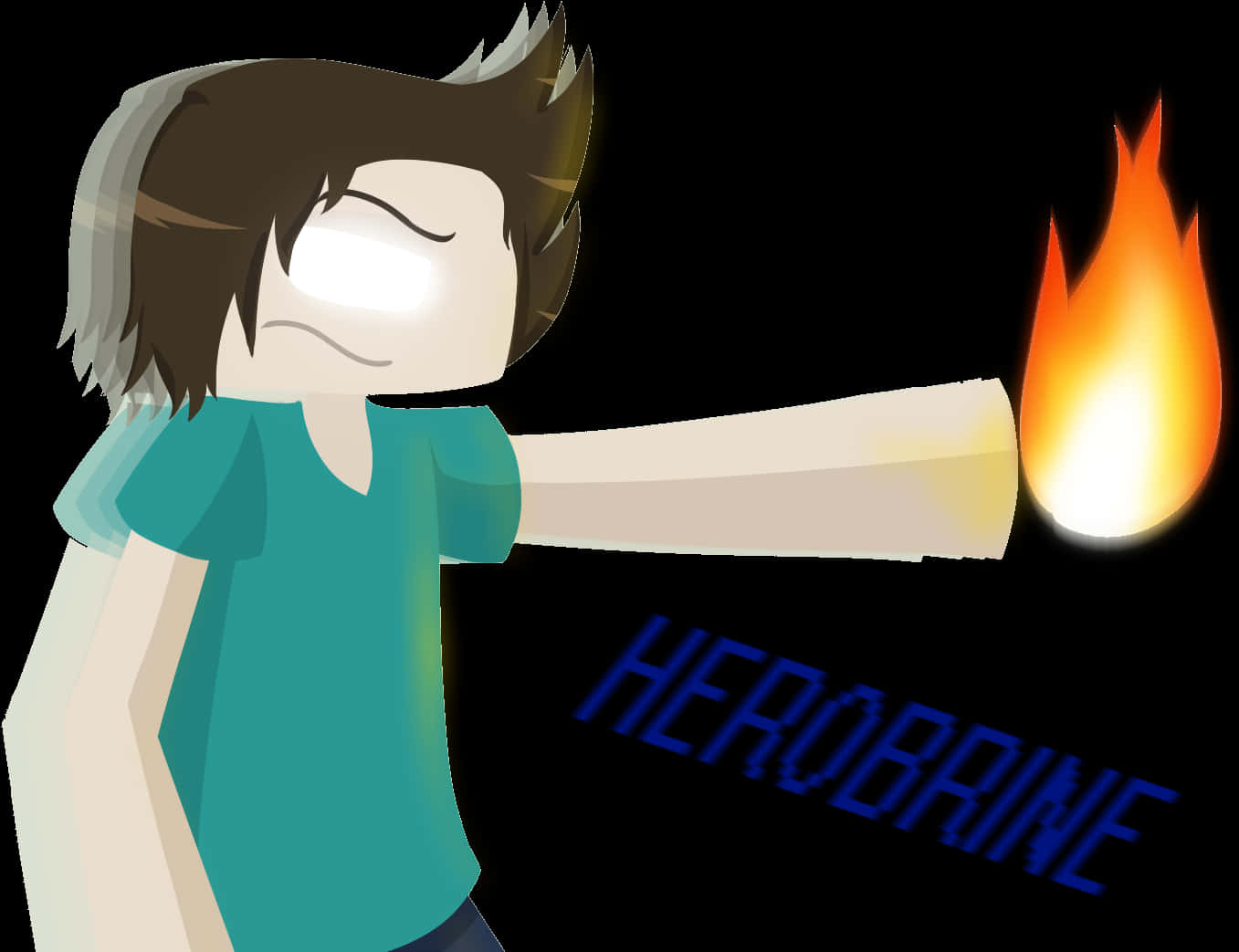 Animated Herobrine Fire Power