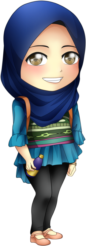 Animated Hijab Girl Smiling