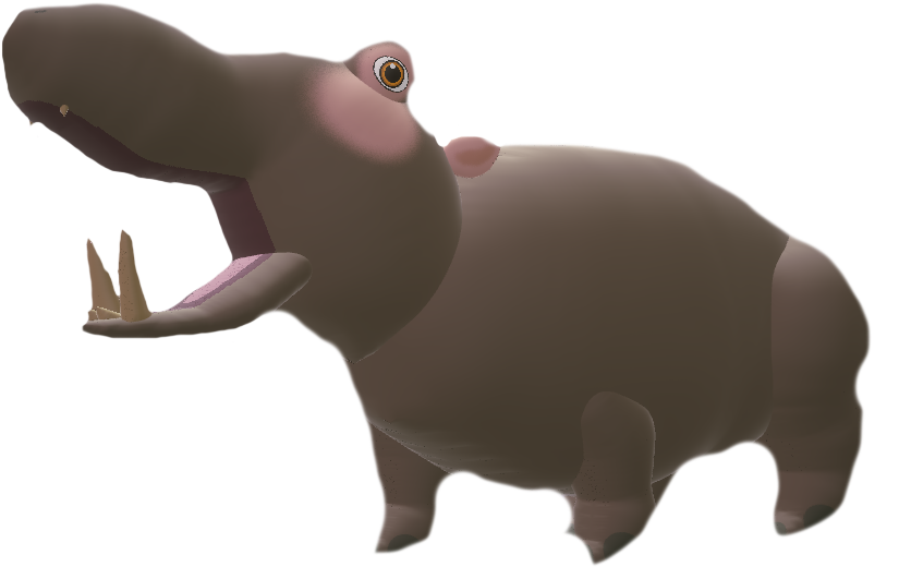 Animated Hippopotamus Character