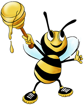 Animated Honey Bee With Dripping Honey PNG with transparent background