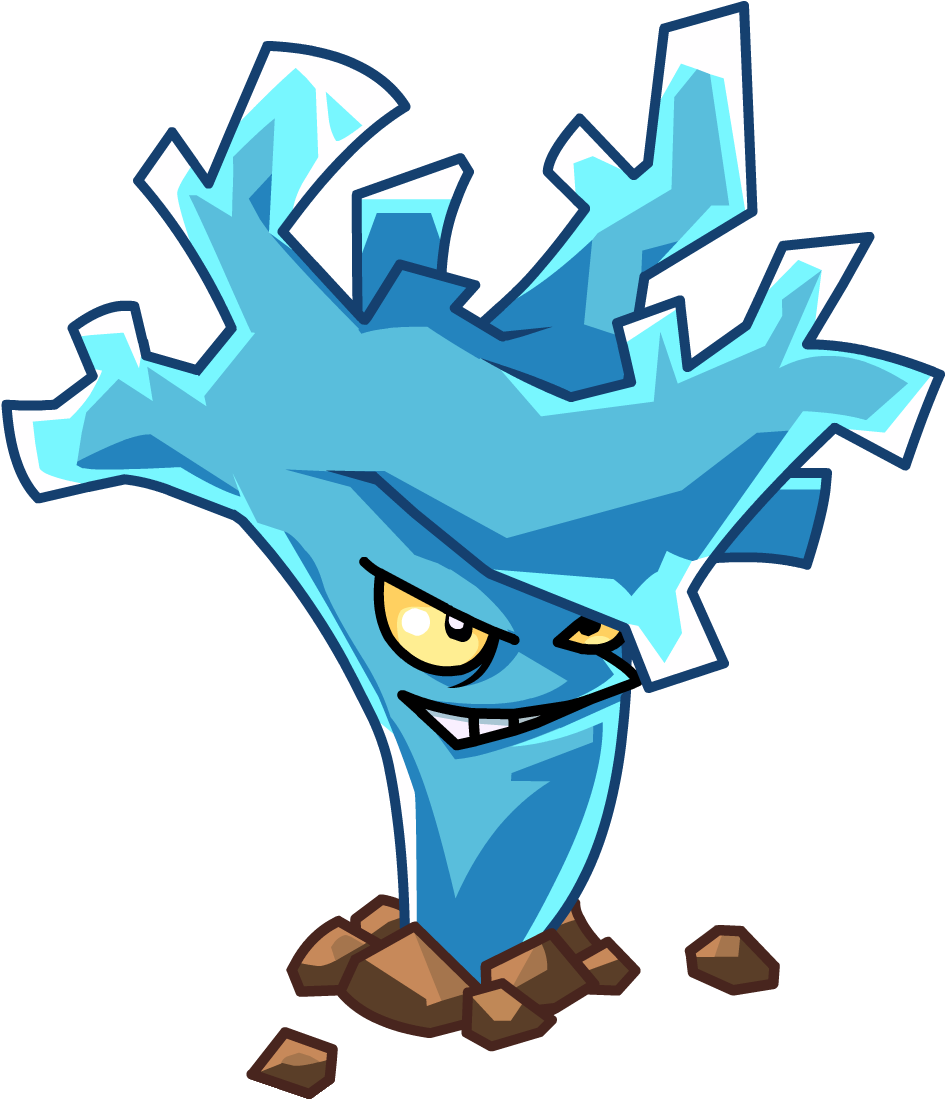 Animated Ice Elemental Character PNG with transparent background