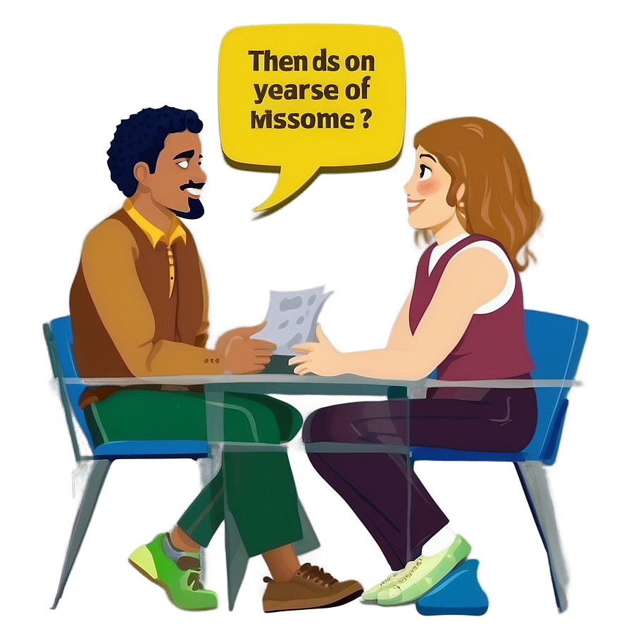 Animated Interview Dialogue PNG image with a transparent background, free high-resolution download