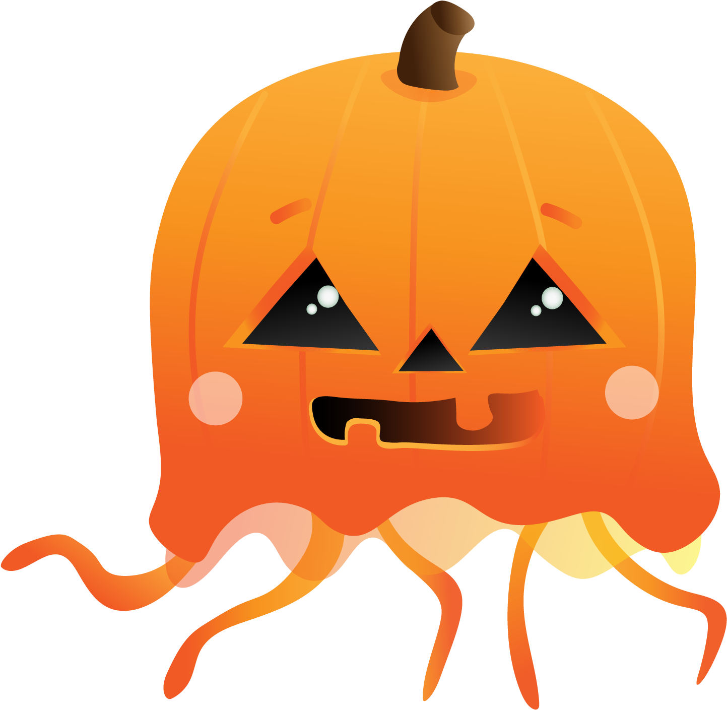 Holiday Jellyfish Set - Jack-o'-lantern PNG with transparent background