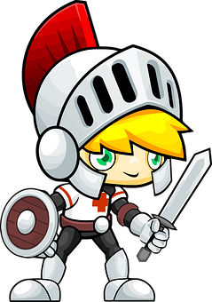 Animated Knight Character PNG with transparent background