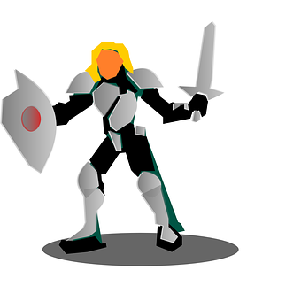 Animated Knight Readyfor Battle PNG with transparent background