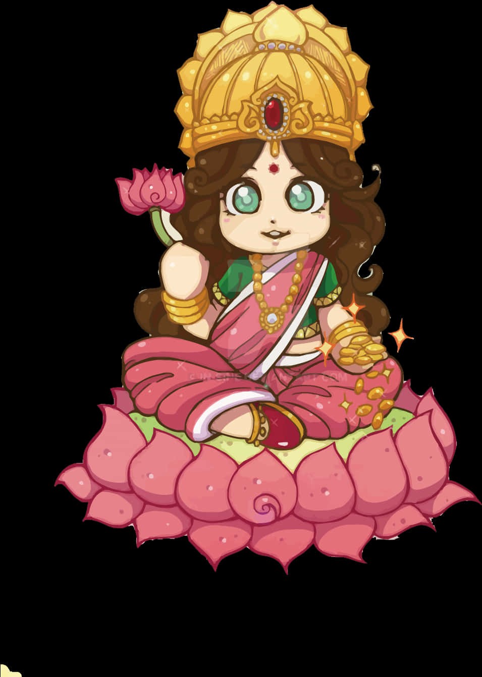 Animated Lakshmion Lotus