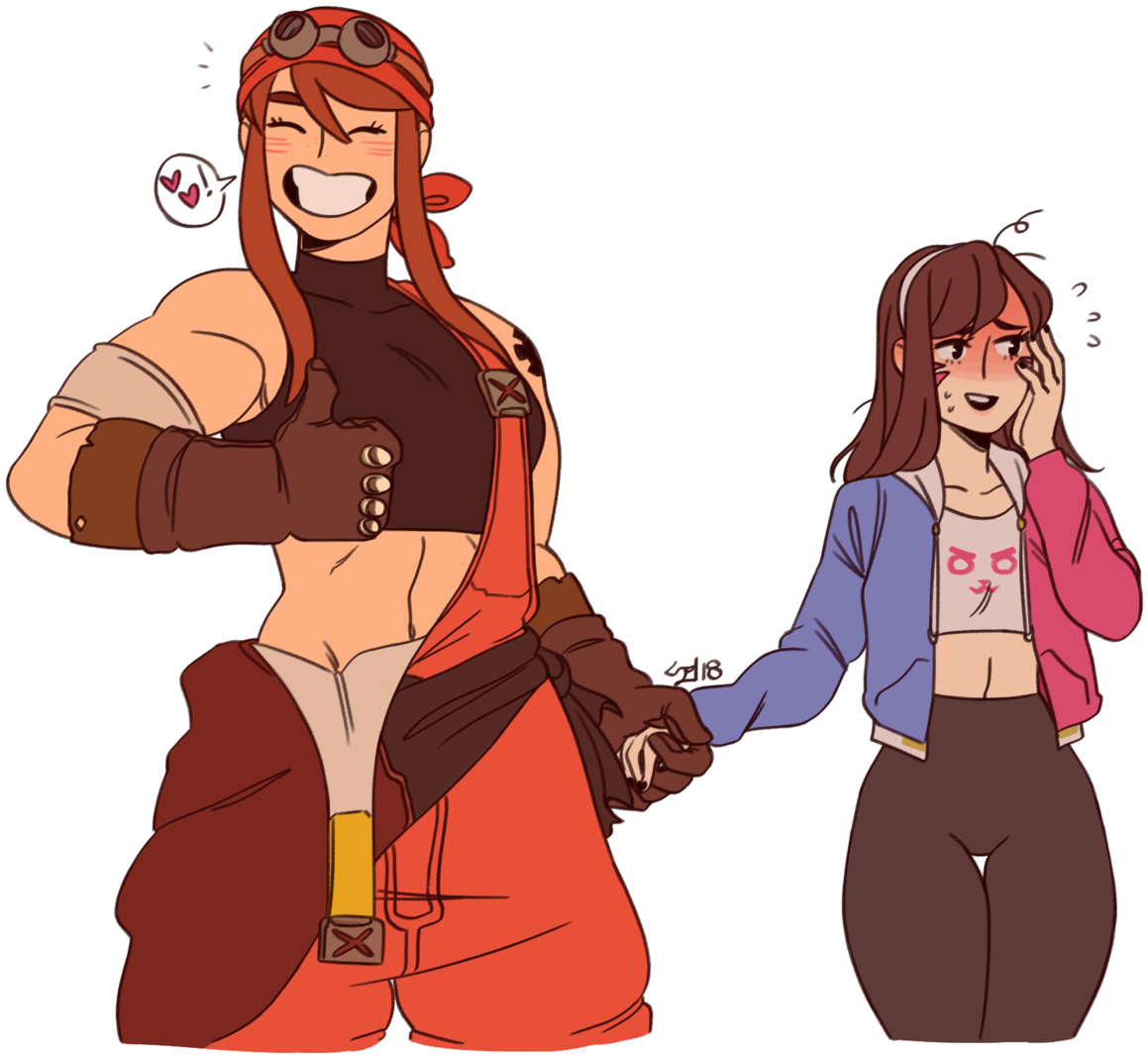 Animated Lesbian Couple Holding Hands PNG with transparent background