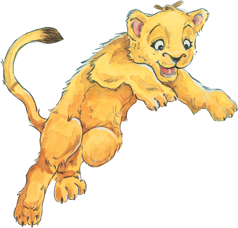 Animated Lion Cub Illustration