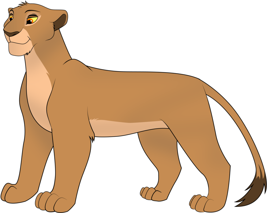 Animated Lioness Side View