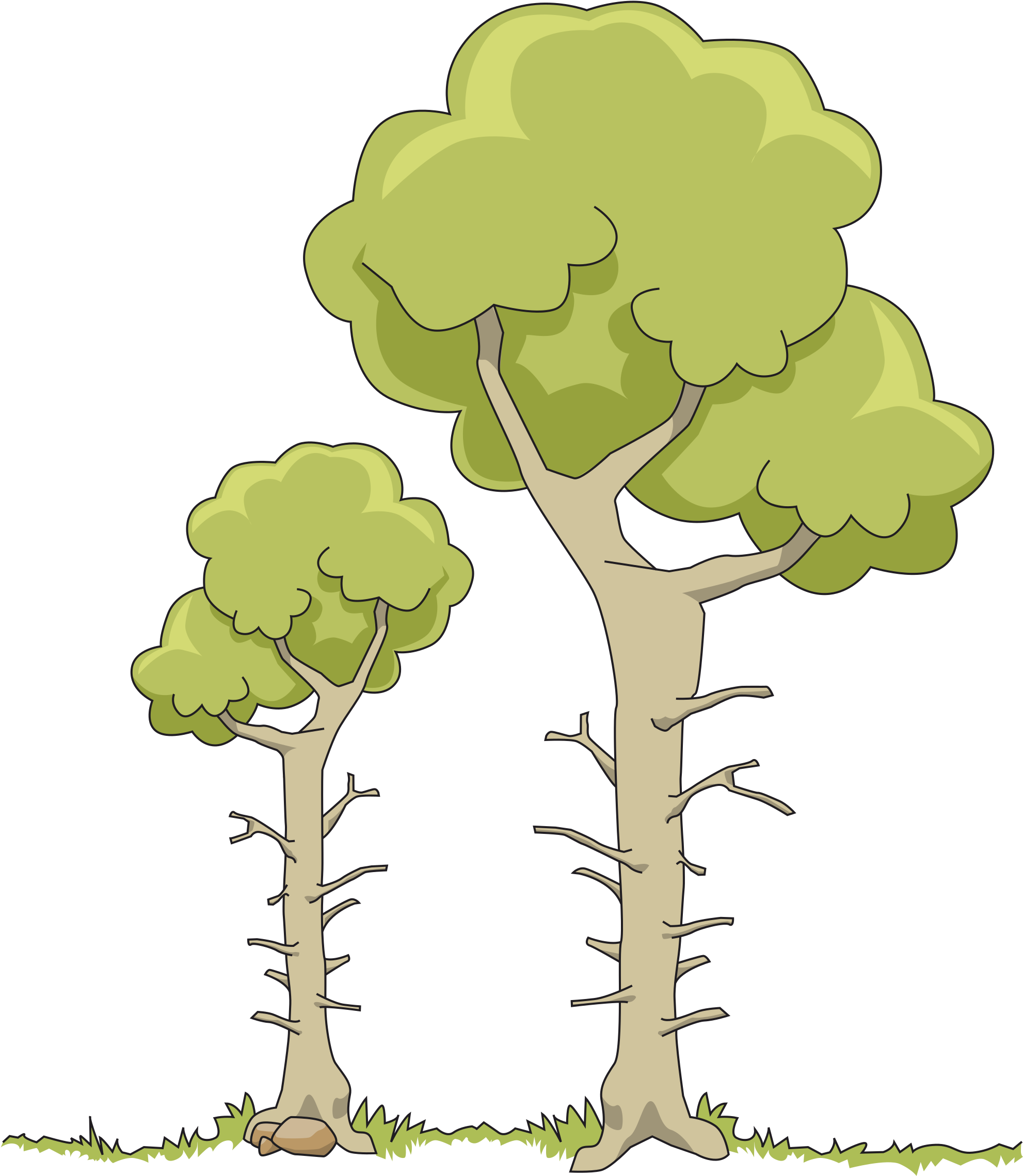 Two Dead Trees Clip Arts - Dos Arboles En Bosque, HD Png Download PNG with transparent background