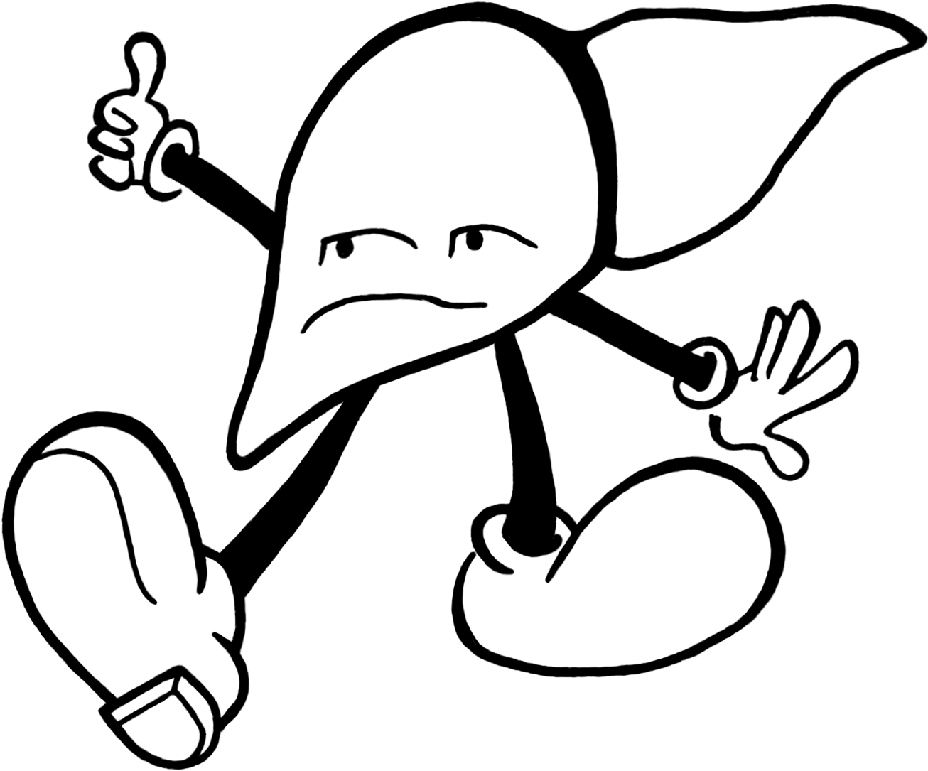 Animated Liver Character Giving Thumbs Up PNG with transparent background