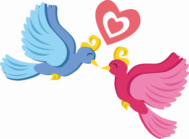 Animated Love Birds With Heart