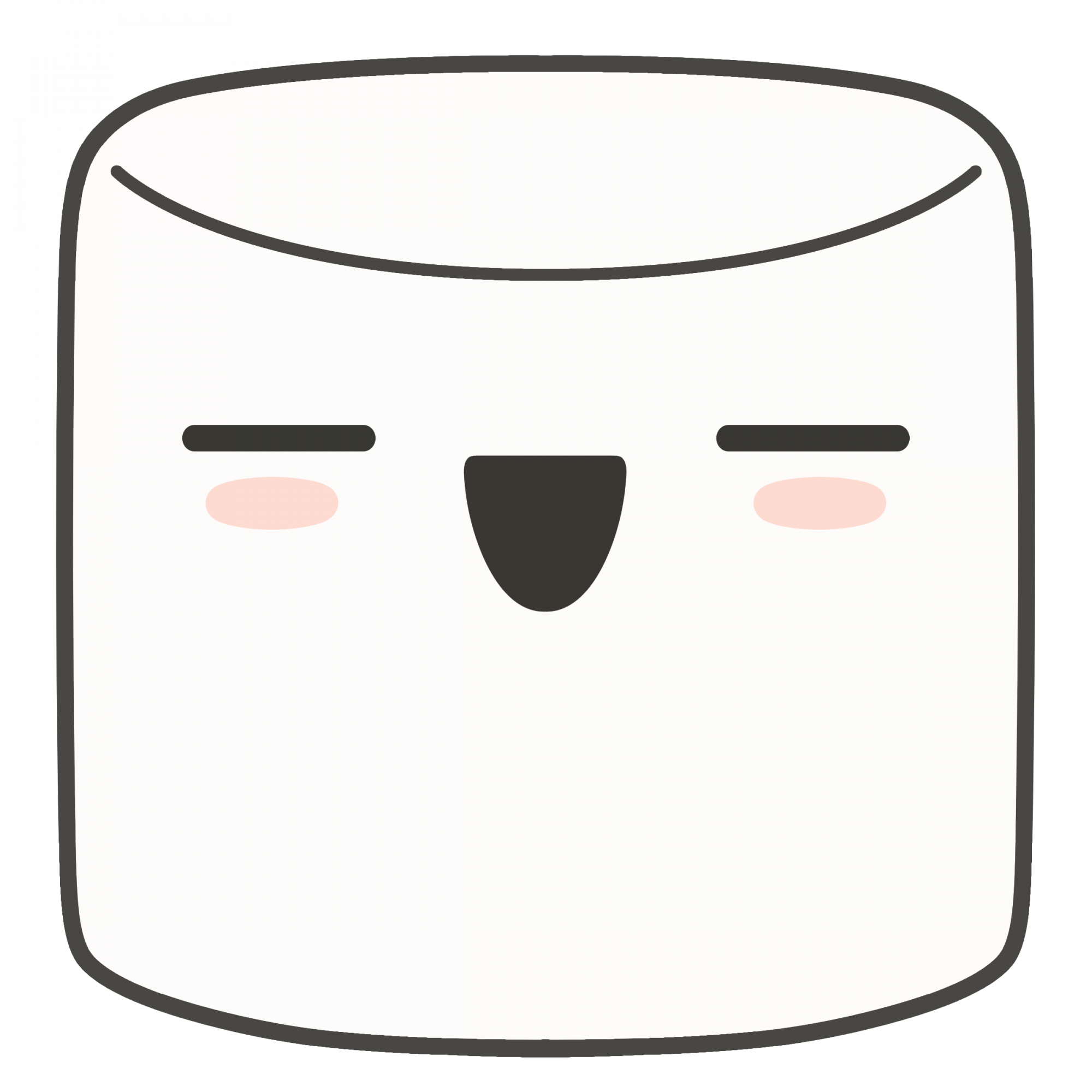Animated Marshmallow Face Graphic PNG with transparent background