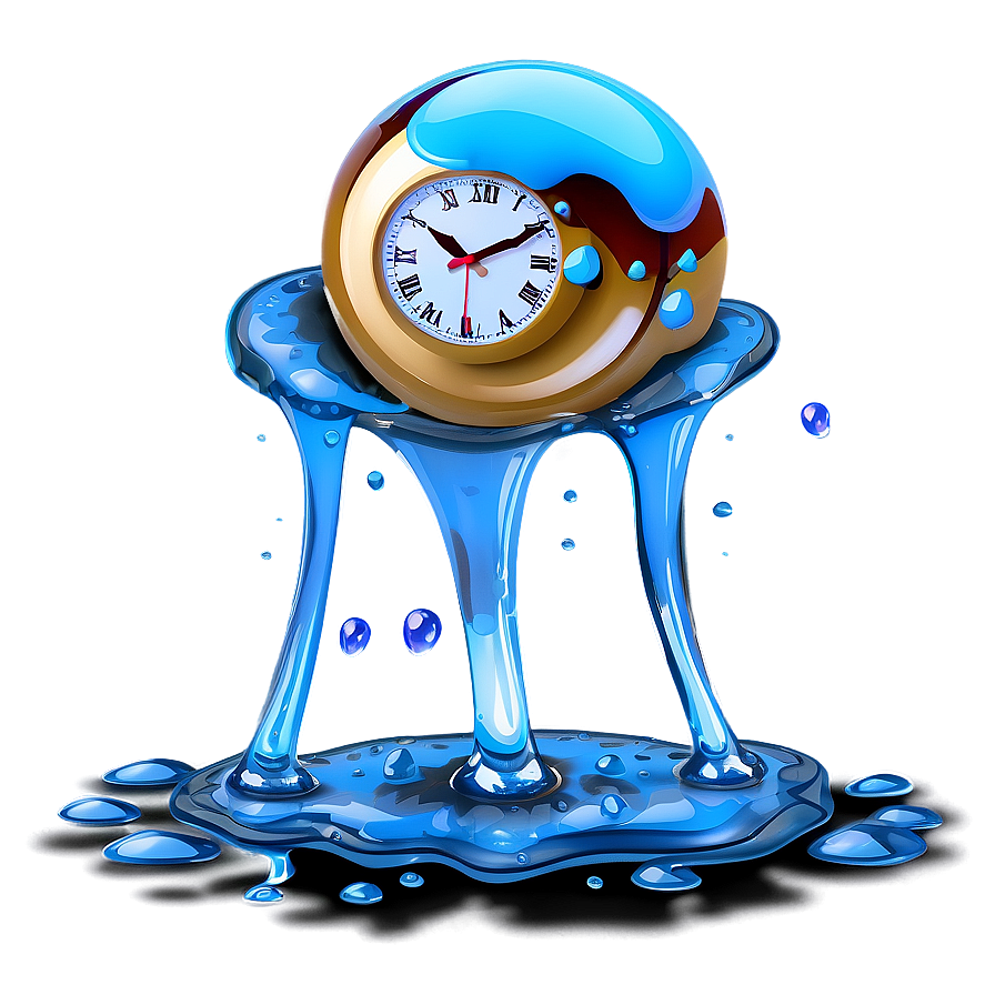 Animated Melting Clock Scene Png Mpb43