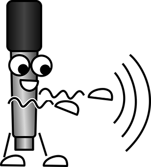Animated Microphone Character PNG with transparent background