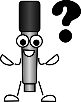 Animated Microphone Character PNG with transparent background