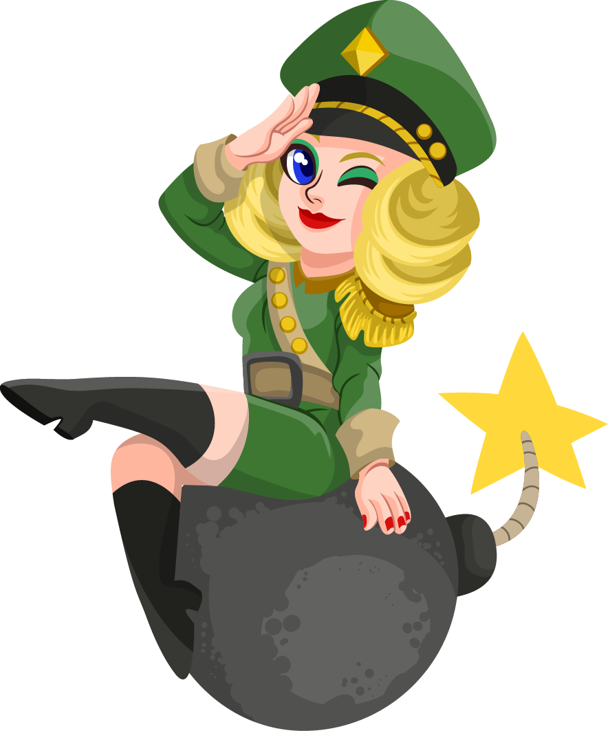Soldiers Woman Soldier Pencil - Female Soldier Salute Cartoon, HD Png Download PNG with transparent background