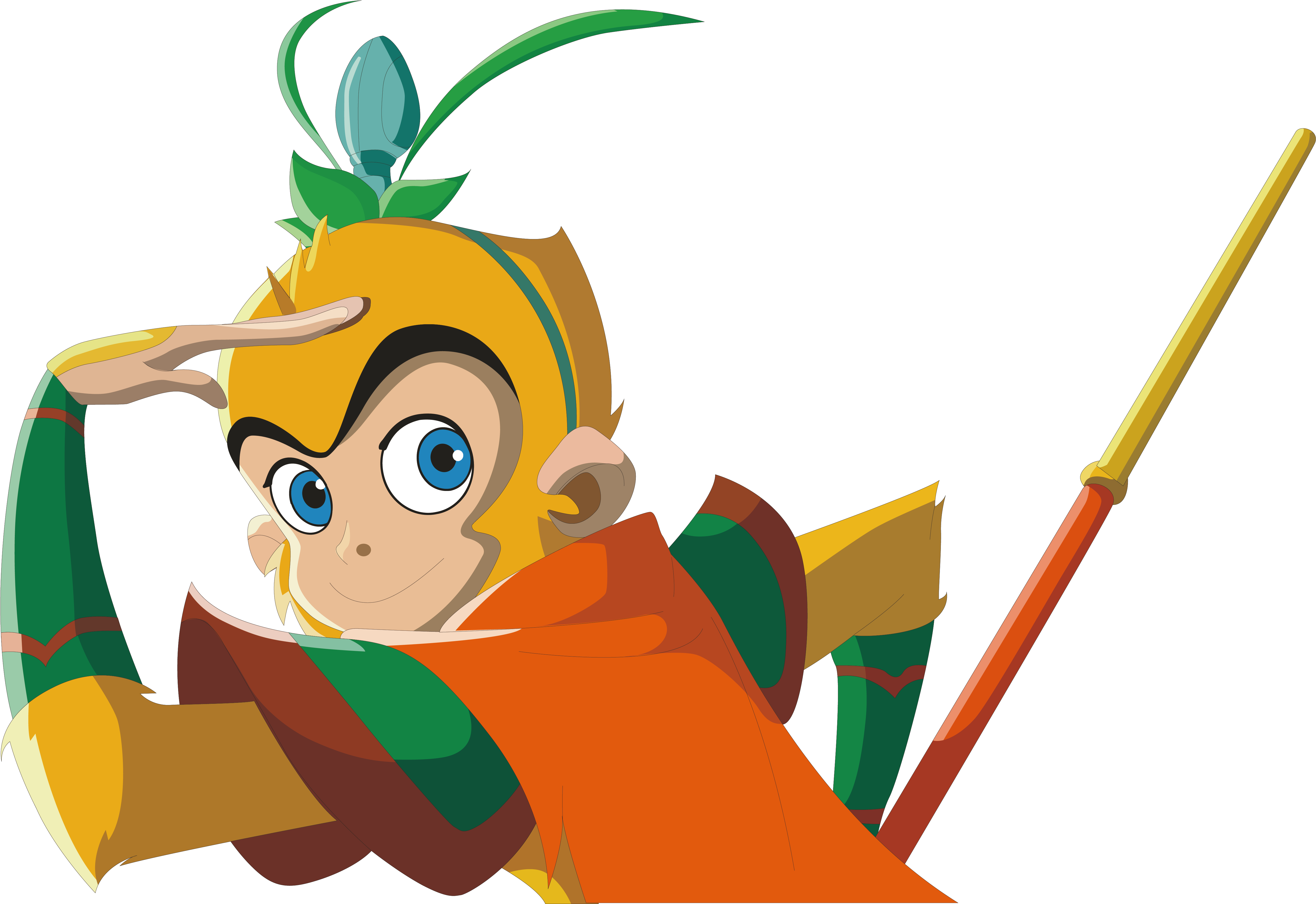 Animated_ Monkey_ Hero_ With_ Staff.png