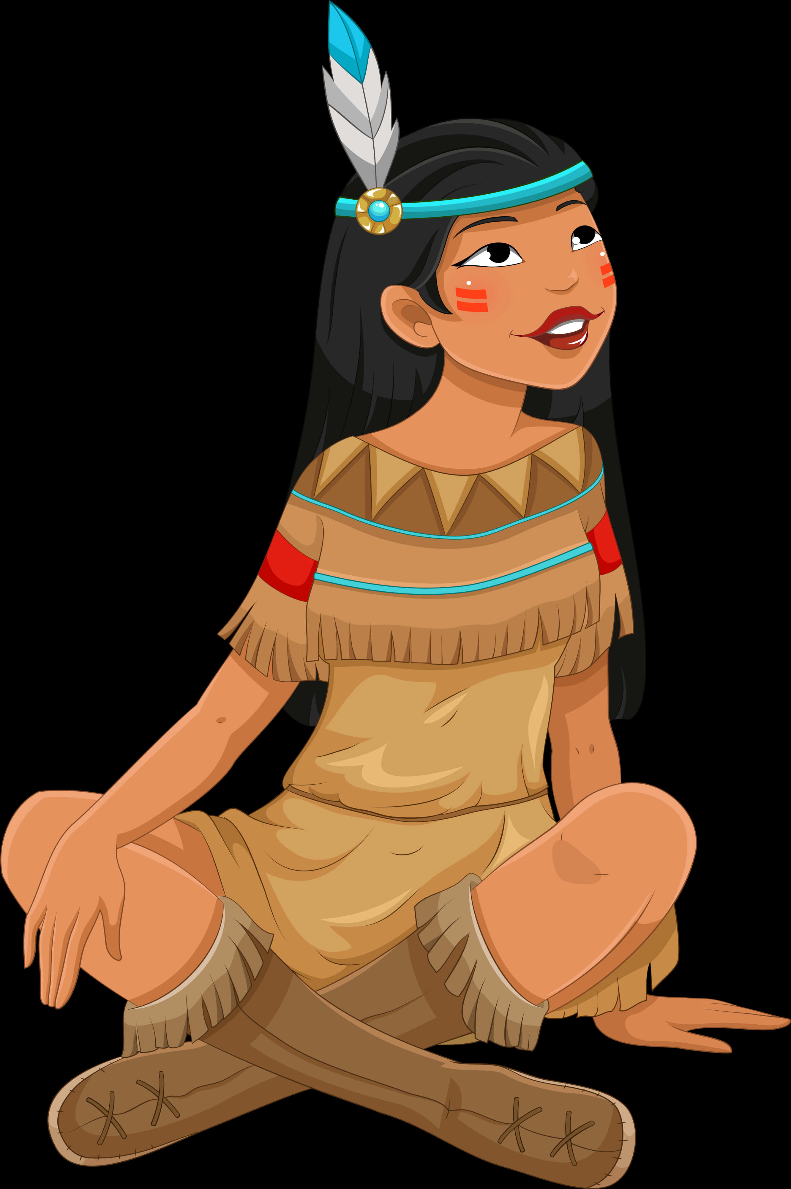 Animated_ Native_ American_ Girl_ Character