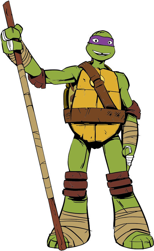 Animated Ninja Turtle With Bo Staff