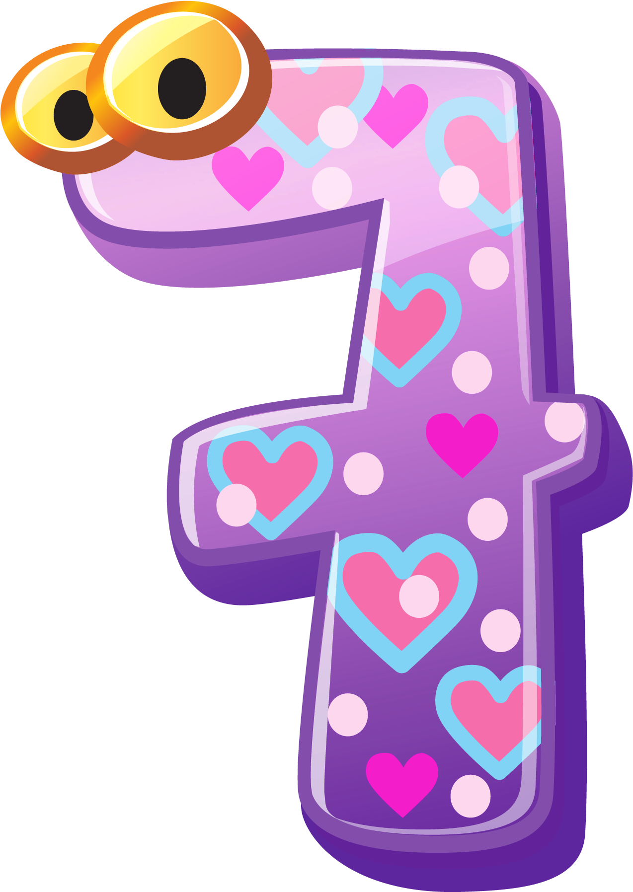 Numbers Cute Number Seven Image Image Png Clipart - Individual Number Clipart Numbers 1 10, Transparent Png PNG image with a transparent background, free high-resolution download