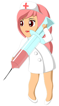 Animated Nurse With Syringe PNG with transparent background